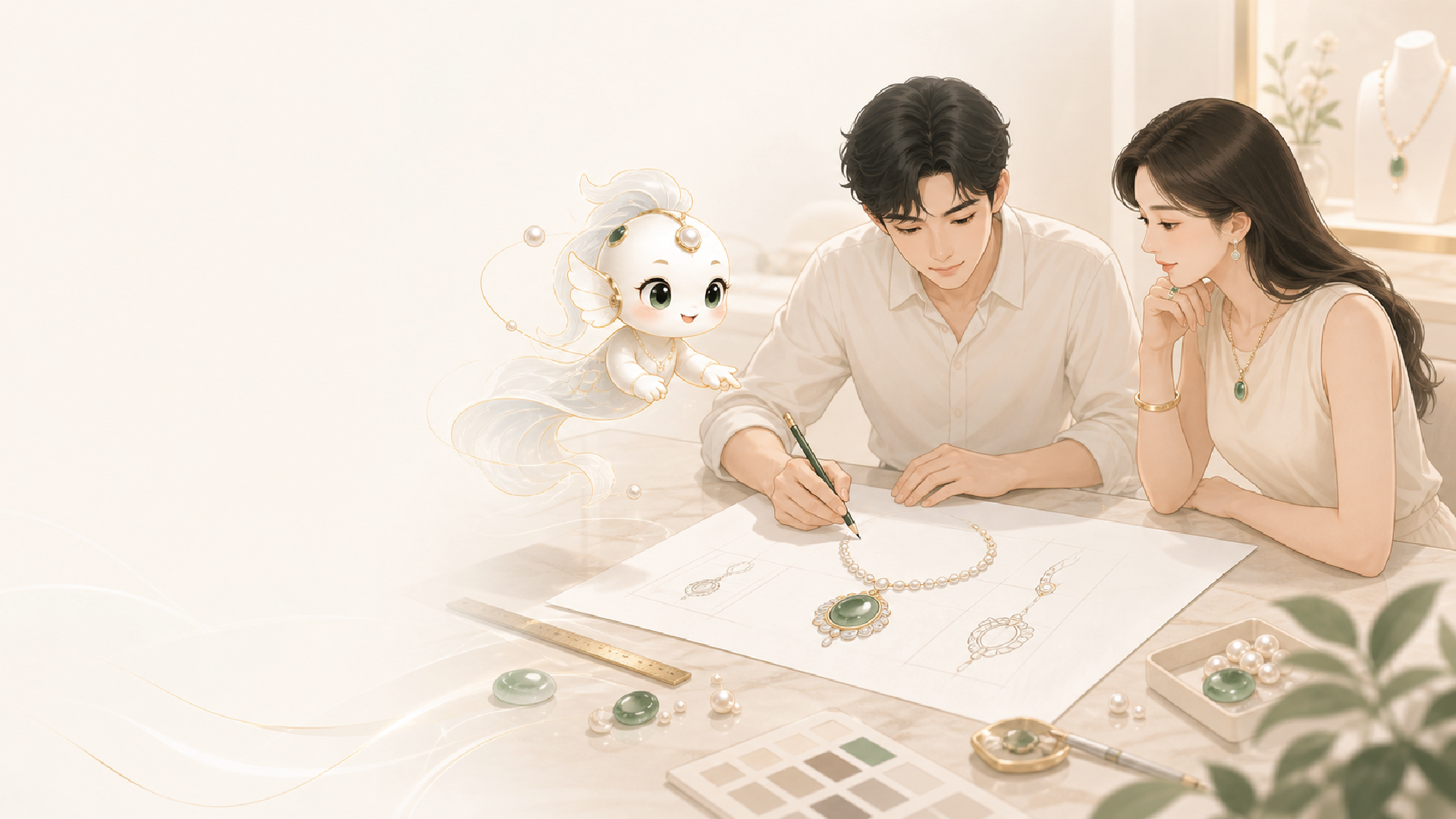 AI协助定制设计沟通的插画